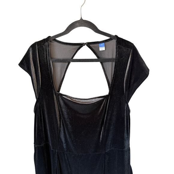 Old Navy Black Velvet Wide Leg Jumpsuit NWT Sz XXL - Picture 2 of 6